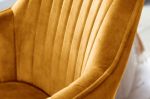 Krzesło Livorno aksamitne obrotowe musztardowe - Invicta Interior 6
