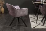 Krzesło Loft aksamitne obrotowe szare - Invicta Interior 5