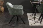 Krzesło Loft aksamitne obrotowe zielone - Invicta Interior 5