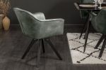 Krzesło Loft aksamitne obrotowe zielone - Invicta Interior 4