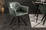 Krzesło Loft aksamitne obrotowe zielone - Invicta Interior 1