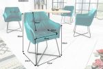 Krzesło Loft Samt niebieskie turkusowe - Invicta Interior 9