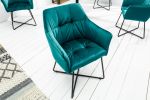 Krzesło Loft Samt niebieskie turkusowe - Invicta Interior 4