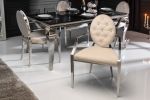 Krzesło Modern Barock Armchair aksamitne beżowe - Invicta Interior 3
