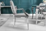 Krzesło Modern Barock Armchair aksamitne szare - Invicta Interior 3