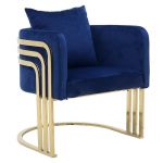 Krzesło Mona niebieskie złote 2