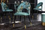 Krzesło Pret-A-Porter turkusowe w kwiaty - Invicta Interior 3