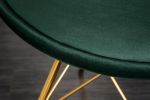  Krzesło Scandinavia Retro aksamitne butelkowa zieleń złote  - Invicta Interior 7