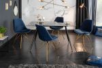 Krzesło Scandinavia Retro aksamitne niebieskie złote  - Invicta Interior 9