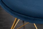 Krzesło Scandinavia Retro aksamitne niebieskie złote  - Invicta Interior 7