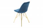Krzesło Scandinavia Retro aksamitne niebieskie złote  - Invicta Interior 4