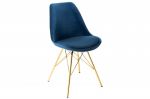 Krzesło Scandinavia Retro aksamitne niebieskie złote  - Invicta Interior 3