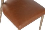 Krzesło skórzane drewniane Como Cognac 7