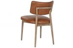 Krzesło skórzane drewniane Como Cognac 4
