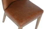 Krzesło skórzane drewniane Porto Cognac 5