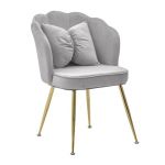 Krzesło z kokardą aksamitne szare 1