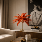 Lampa Feather Palm kolor rdzy stołowa 60 cm - Kare Design 2