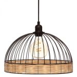 Lampa metalowa z rattanem - Atmosphera 1