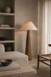 Lampa podłogowa Japandi drewniana - Item International 3
