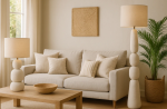 Lampa podłogowa Soft Stones biała - Item International 2