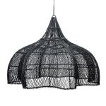 Lampa rattanowa Boho czarna XL - Bazar Bizar 1