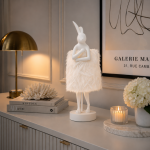 Lampa stołowa Animal Rabbit biała futerkowa 50 cm - Kare Design 2