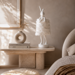 Lampa stołowa Animal Rabbit biała futerkowa 68 cm - Kare Design 2