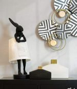 Lampa stołowa Animal Rabbit boho czarna 2