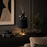 Lampa stołowa Animal Rabbit czarna matowa 68cm - Kare Design 2