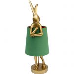 Lampa stołowa Animal Rabbit złoto zielona 68cm - Kare Design 2