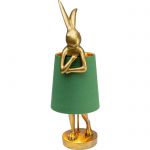 Lampa stołowa Animal Rabbit złoto zielona 68cm - Kare Design 1