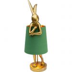Lampa stołowa Animal Rabbit złoto zielona 68cm - Kare Design 1
