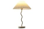 Lampa stołowa biała z plisowanym kloszem 2