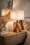 Lampa stołowa drewniana Chevron 52 cm 3