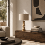 Lampa stołowa Elegant z drewna mango 55 cm - Item International 3