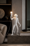 Lampa stołowa Monkey stojąca biała czarna - Item International 3