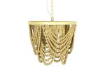 Lampa sufitowa Boho z drewnianymi perłami natur - Item International 2
