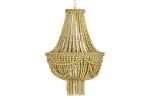 Lampa sufitowa Boho z drewnianymi perłami natur 60 cm 1