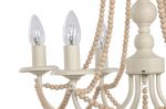 Lampa sufitowa kandelabr z drewnianymi perłami  - Item International 3
