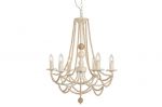 Lampa sufitowa kandelabr z drewnianymi perłami  - Item International 2