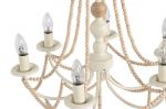 Lampa sufitowa kandelabr z drewnianymi perłami  - Item International 4