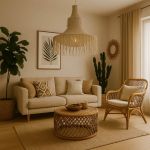 Lampa sufitowa Makrama beżowa 63 cm - Item International 3