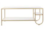 Ława Art Deco złota z półką - Item International 1