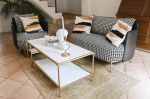 Ława Art Deco złota z półką - Item International 6