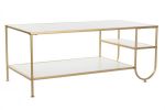 Ława Art Deco złota z półką - Item International 2