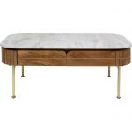Ława drewniana Grace z marmurowym blatem 110 cm - Kare Design 1
