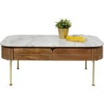 Ława drewniana Grace z marmurowym blatem 110 cm - Kare Design 4