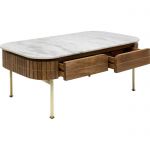 Ława drewniana Grace z marmurowym blatem 110 cm - Kare Design 5