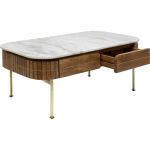 Ława drewniana Grace z marmurowym blatem 110 cm - Kare Design 9