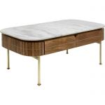 Ława drewniana Grace z marmurowym blatem 110 cm - Kare Design 8